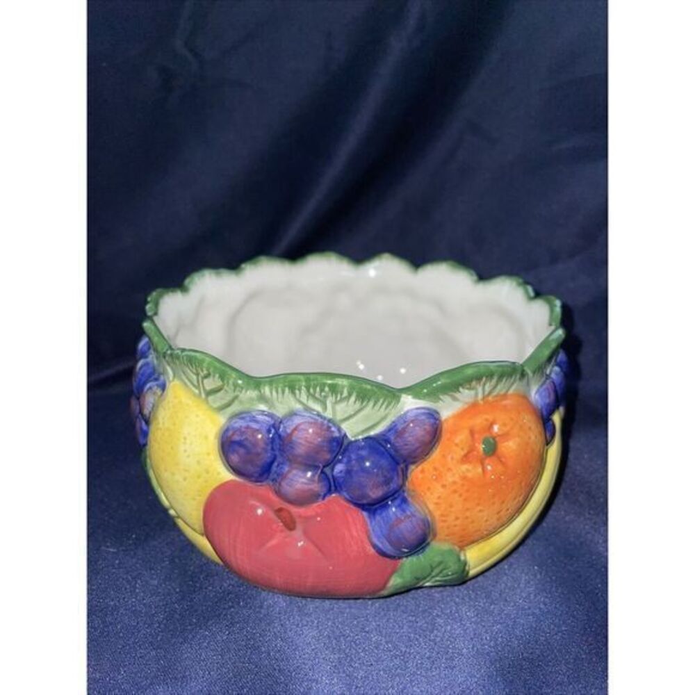 Fitz And Floyd Ironstone 26 Oz 6"‎ Calypso Fruit Bowl Ceramic